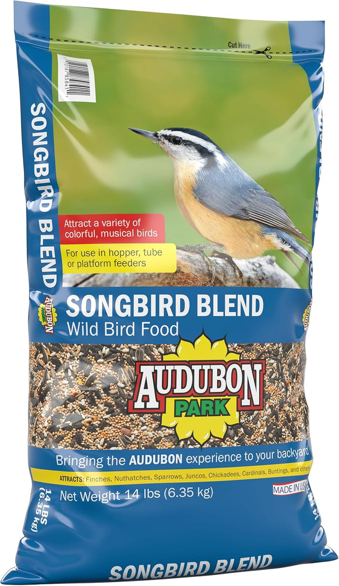 Audubon Park 14-Pound Songbird Blend Bird Food for Outside Feeders and Backyard Wildlife