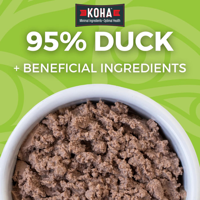 Koha Limited Ingredient Diet Duck Paté for Cats, 96% Duck Sensitive Stomach Cat Food Trial Pack (3 Cans)