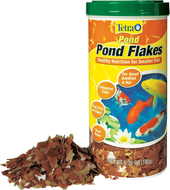 TetraPond Pond Flakes - Complete Nutrition for Smaller Outdoor Goldfish and Koi Fish - 6.35 Ounces