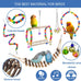 22 Pack Parakeet Cockatiel Toys Set with Safe Bells, Colorful Climbing Ladder, Natural Wood