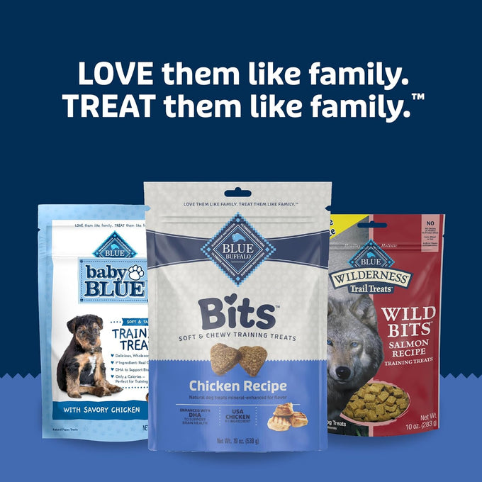 Blue Buffalo natural soft dog treats for training with real chicken, DHA, and wholesome ingredients, 19-oz bag
