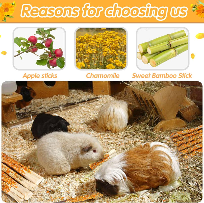 100% organic apple sticks for rabbits, natural bunny chew toys, wood treats, small pet animal snacks, hamsters, chinchillas, guinea pigs