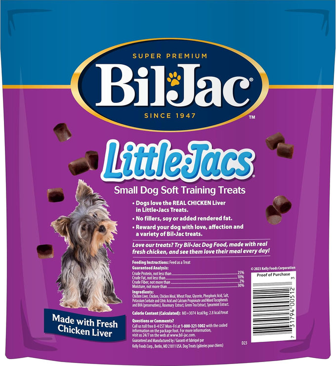 Bil-Jac Little-Jacs Soft Chicken Liver Training Treats for Small Dogs, 16 oz, Made in USA