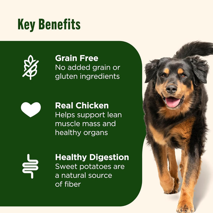 Nutrish Grain-Free Chicken & Sweet Potato Dog Food, 26 lb
