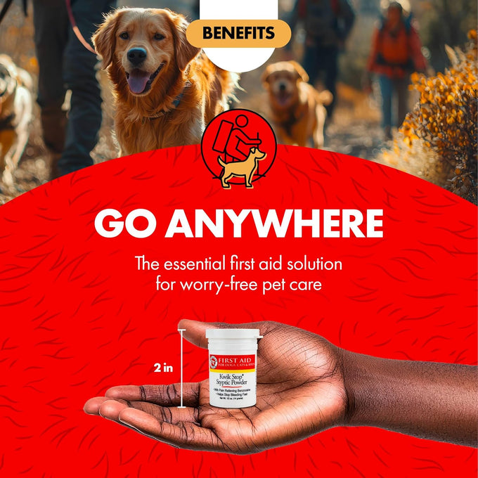 Miracle Care Kwik Stop Styptic Powder for Pets, 0.5 Ounce, Fast Acting Blood Stop with Pain Relief