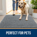 olonly dog door mat for muddy paws 30x20 gray washable non-slip chenille entry mat