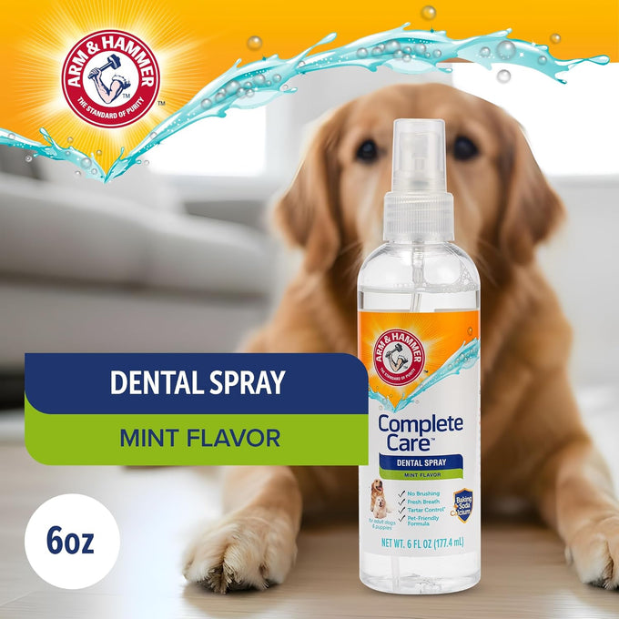 Arm & Hammer Complete Care Dog Dental Spray, 6 Fl Oz, Mint Flavor, Brushless Breath Freshener with Baking Soda and Calcium
