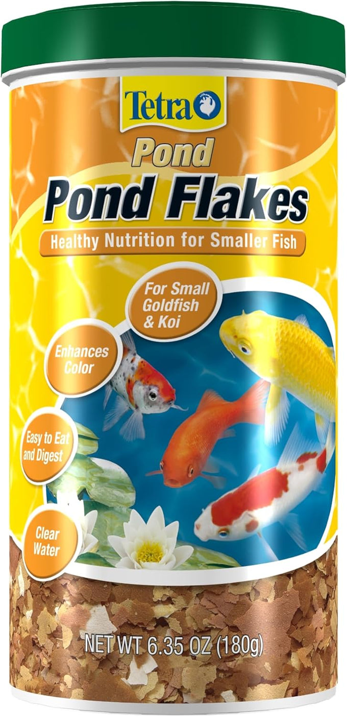 TetraPond Pond Flakes - Complete Nutrition for Smaller Outdoor Goldfish and Koi Fish - 6.35 Ounces