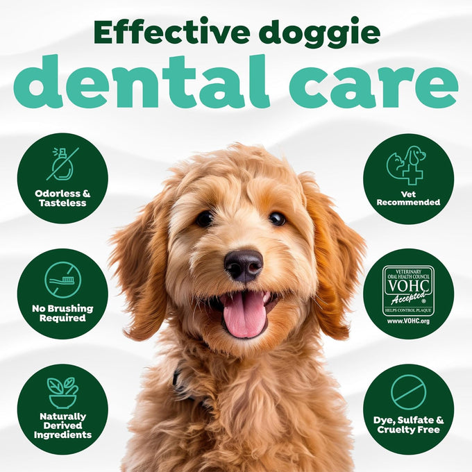 TropiClean Fresh Breath Water Additive for Dogs, 33.8oz, VOHC Accepted, No Toothpaste or Toothbrush Required