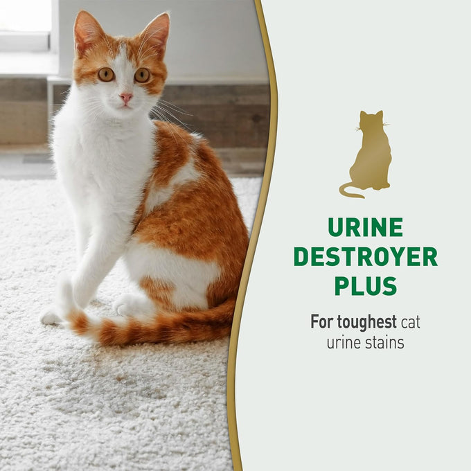 Nature's Miracle Urine Destroyer Plus for Cats, Enzymatic Formula, Ready-to-Use, 32 oz Stain and Odor Eliminator for Pet Owners