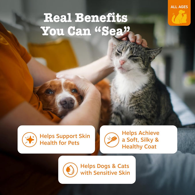 Zesty Paws Wild Alaskan Omega-3 Blend Pollock + Salmon Oil for Dogs and Cats 8.5oz