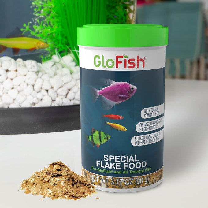 GloFish Special Flake Food for Tropical Freshwater Fish, 3.17 Ounces, Nutritionally Complete Blend