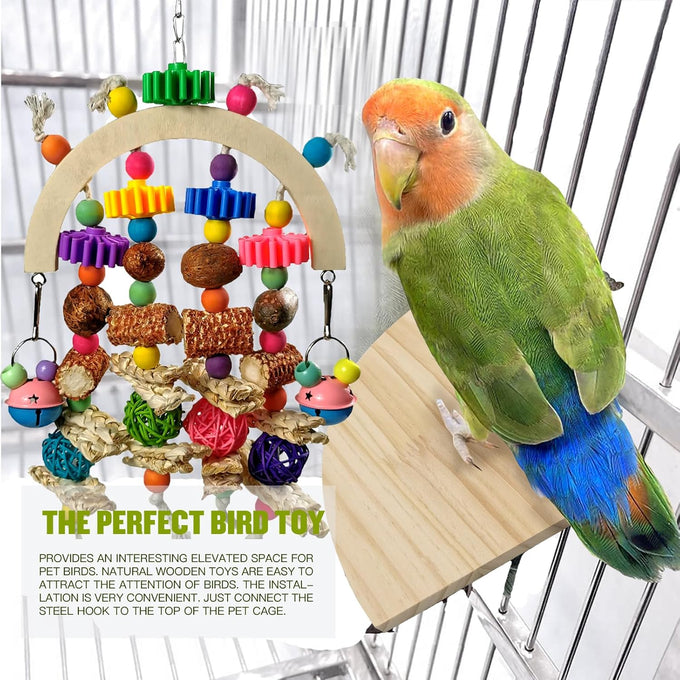 Natural Corncob Wooden Mango Solids Chew Toys for Small & Medium Parrots African Greys Cockatiels Lovebirds Bird Cage Accessories