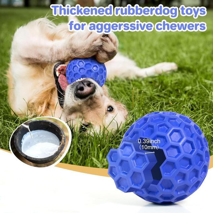 diissknic indestructible squeaky dog ball relieves anxiety, cleans teeth, interactive chew toy for aggressive chewers, large breed outdoor waterproof