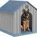 Vixzen grey small dog resin material doghouse outdoor indoor weatherproof pet shelter with air vents easy assembly
