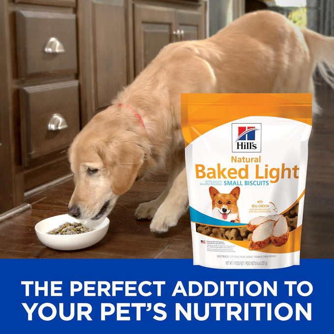 Hills natural baked light biscuits for small dogs with real chicken, 8 oz bag