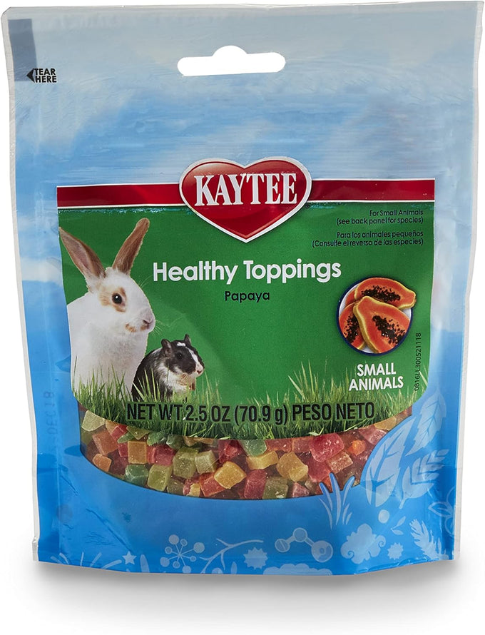 Kaytee Fiesta Healthy Toppings Papaya Treat for Small Animals, 2.5-Oz, Nutritious Bonding and Playtime Snack