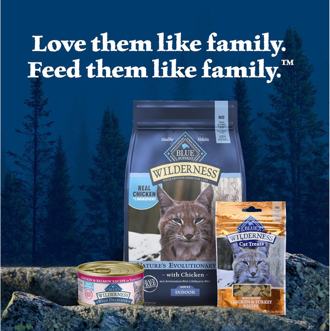 Blue Buffalo Wilderness Wild Delights Chicken & Salmon Grain-Free Wet Cat Food, 3-oz. Cans, 24-Pack