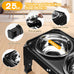 Comeso Elevated Dog Bowls for Small Medium Dogs with 3-Height Adjustable Stand and 2 Stainless Steel Bowls, Black