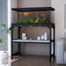 metal aquarium stand 24x12x20.27 inches non-slip foot and wooden shelf for 10-20 gallon fish tank