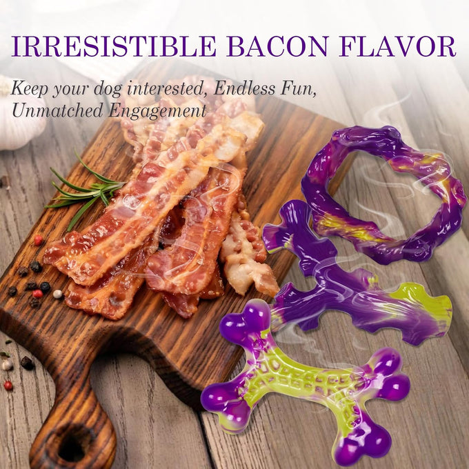 Frienhund tough nylon dog toys 3 pack for aggressive chewers, durable dog bones for medium large breeds