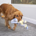 goDog Dinos Frills Squeaky Plush Dog Toy with Chew Guard Technology, durable fabric, for active play, gray, large