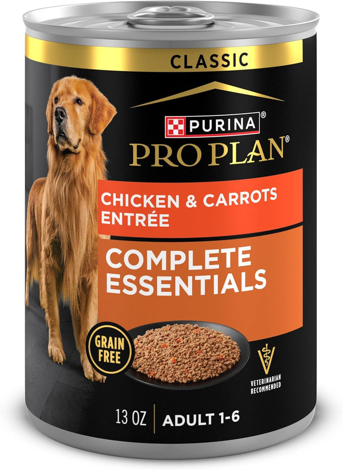 Purina Pro Plan Grain Free Chicken & Carrots Pate Dog Food, 13oz (Pack of 12)