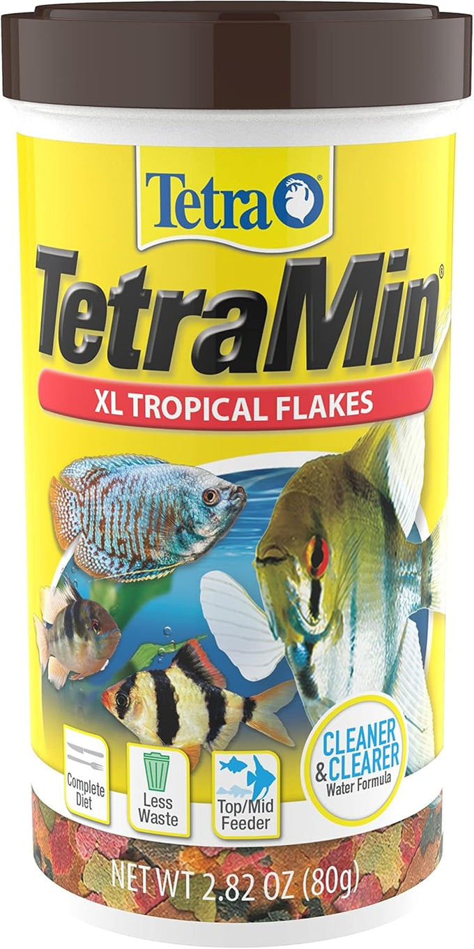 Tetra TetraMin XL Tropical Flakes, 2.82 oz, large flakes, nutritionally balanced fish food