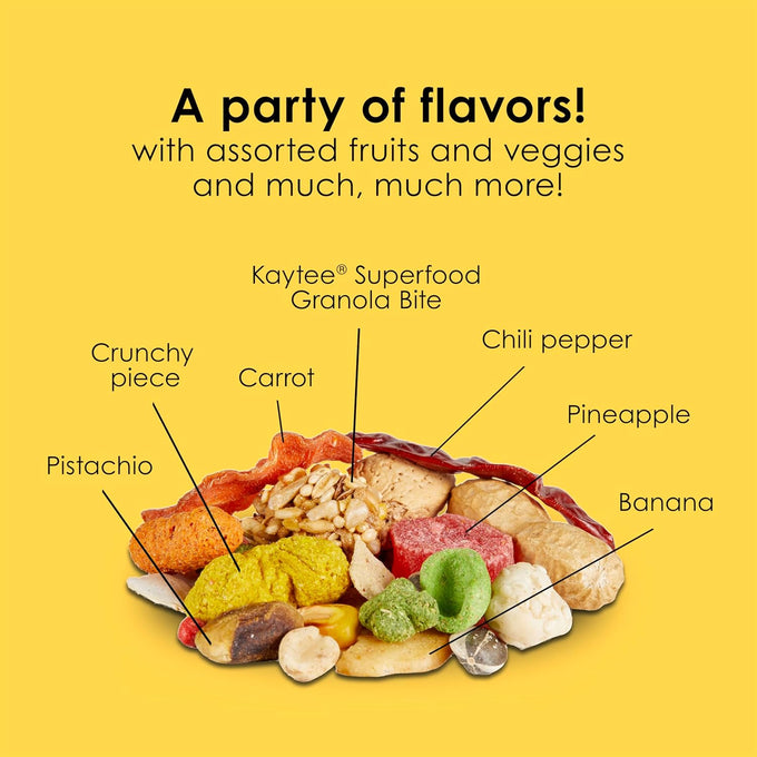 kaytee fiesta parrot food 2.5 pounds nutritious fun blend supports skin feather digestion brain heart health