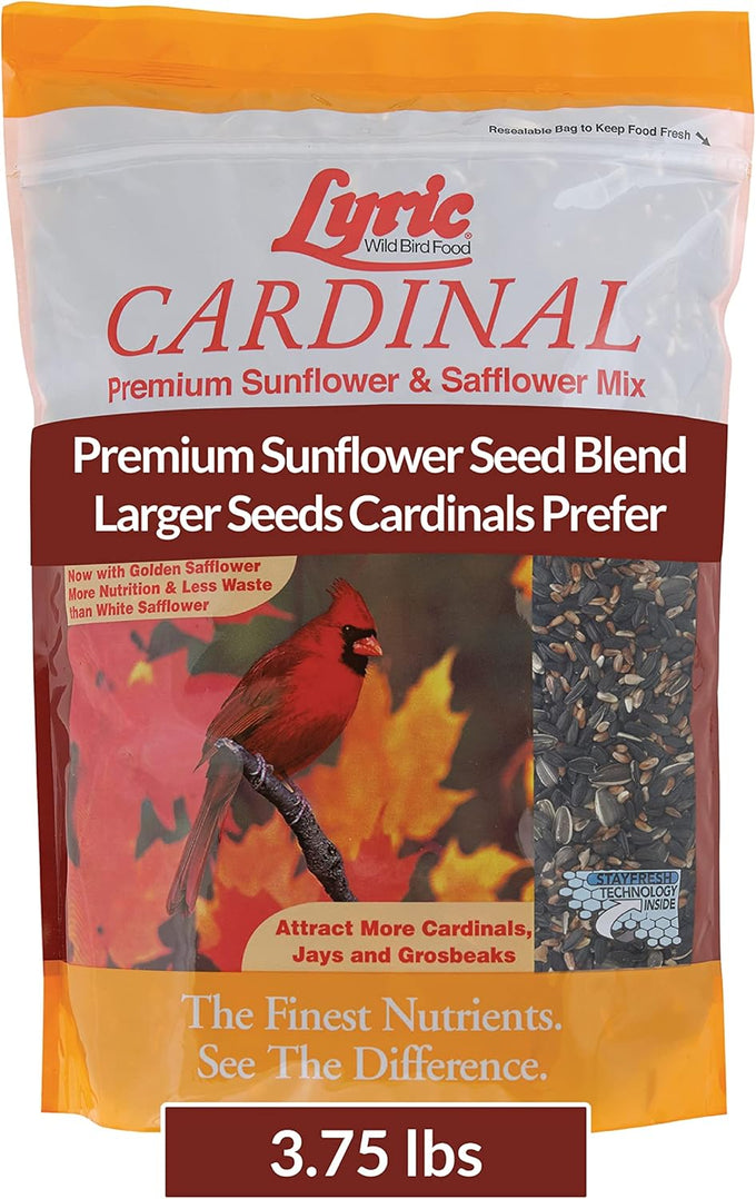 cardinal wild bird seed mix with premium sunflower and safflower seeds 18 lb bag