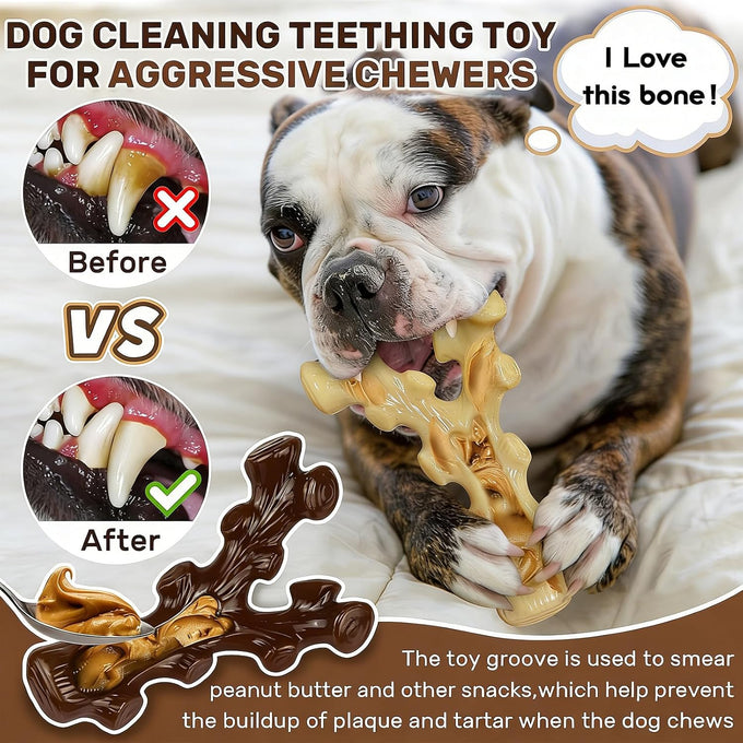 SIHRMIU 2 Pack nylon dog chew toys for aggressive chewers, medium/large breed, tough almost indestructible
