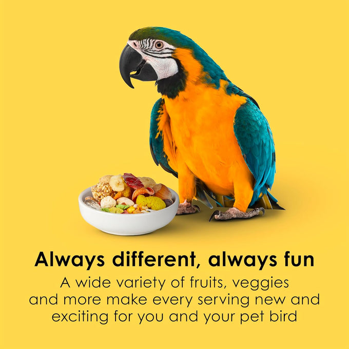 Kaytee Fiesta Macaws Bird Food, 25 lb, Premium Blend, Fruits, Vegetables, Seeds, Grains, Fun Shapes and Textures