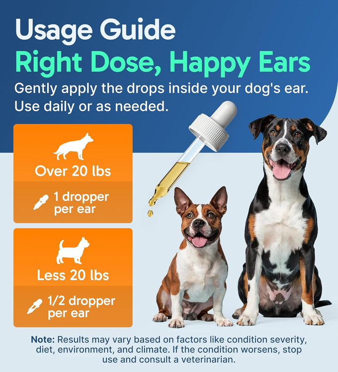 pup labs ear clear natural dog ear cleaner infection treatment drops 1 oz bottle dropper
