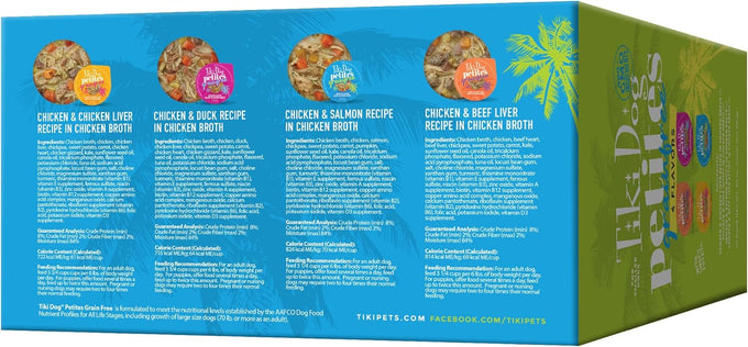 Tiki Dog Petites Grain Free Wet Dog Food, Variety Pack, 3oz Cans