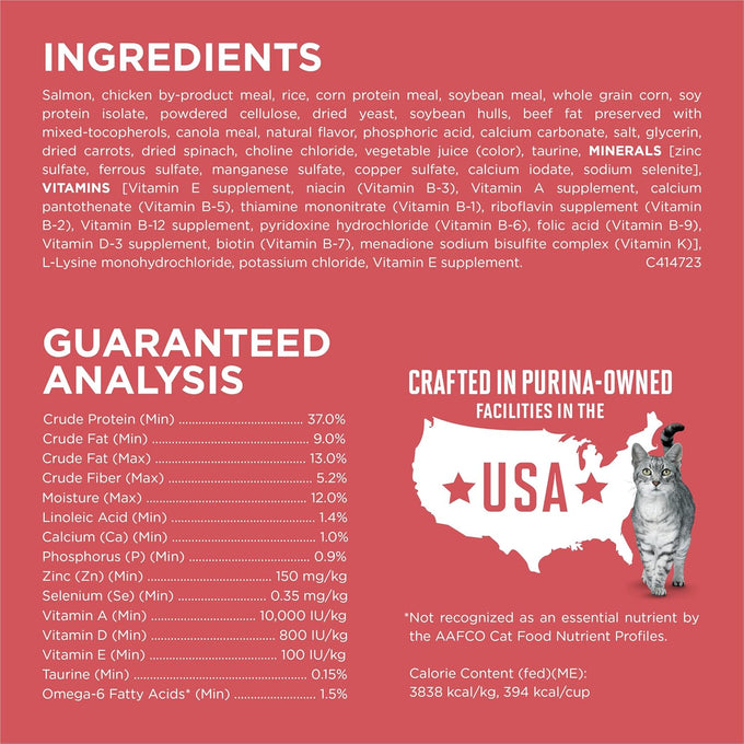 Purina ONE Natural Low Fat Indoor Dry Weight Control High Protein Cat Food with Real Salmon - 7 lb Bag