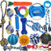 beiker dog teething chew toys - 15 pack small medium breed puppy toy variety dogs rope chew toys bundle for boredom relief