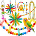quozo 8pcs bird toys for parakeets colorful ladder hammock bird cage accessories parrot