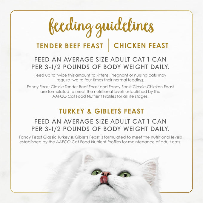 Fancy Feast grain free wet cat food pate collection, 3 oz. cans, pack of 24, no artificial colors or preservatives