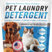 pet laundry detergent odor remover - active enzyme based powder for dogs beds, cat pee, and urine stains - 64 loads