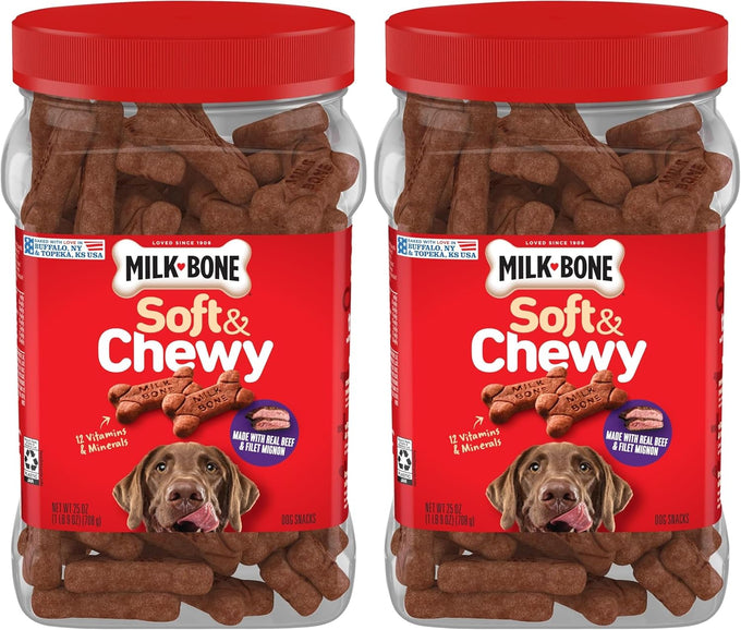 Milk-Bone Soft & Chewy Mini's Made with Real Chicken Dog Treats, 18 Ounce Canister