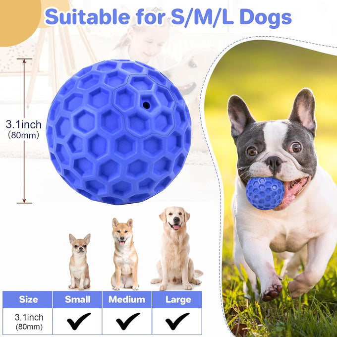 diissknic indestructible squeaky dog ball relieves anxiety, cleans teeth, interactive chew toy for aggressive chewers, large breed outdoor waterproof