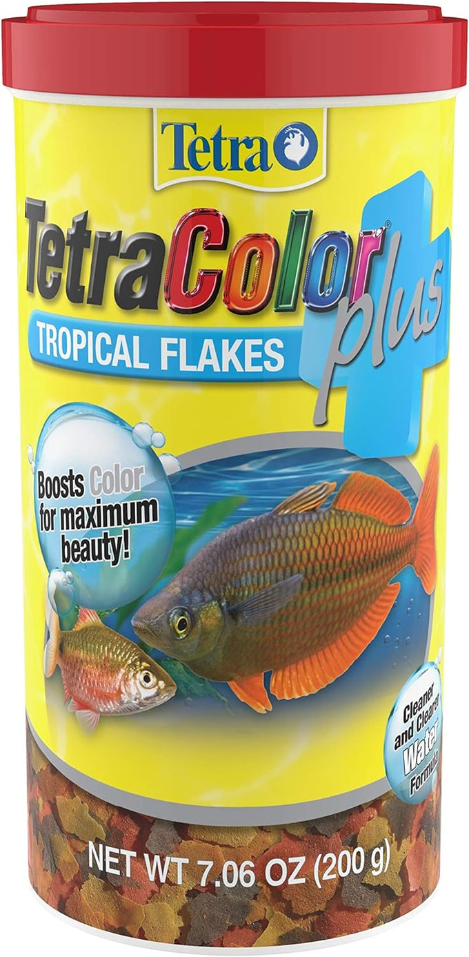 Tetra ColorPlus Tropical Fish Food Flakes, 7.06 Ounce, Natural Color Enhancers and High-Protein Formula