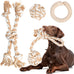Fida Cotton Rope Dog Toy for Large/Medium Aggressive Chewers, 3 Feet 5 Knots, Tug of War and Teeth Cleaning