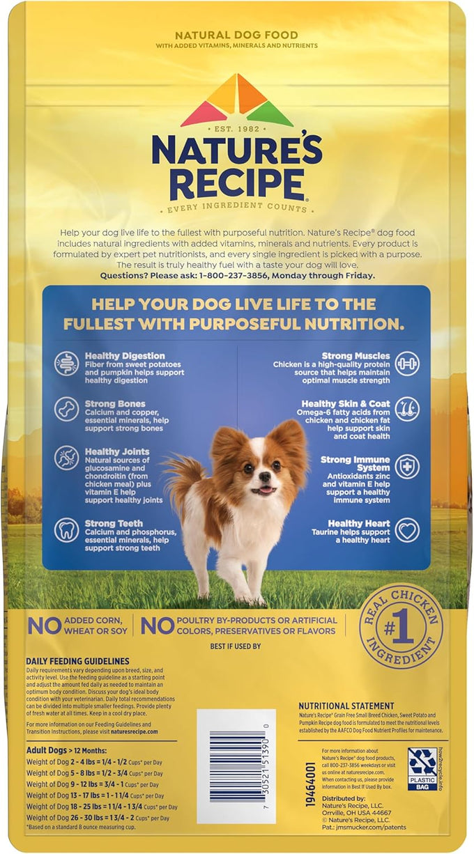 Nature's Recipe Grain-Free Small Breed Dry Dog Food, Chicken