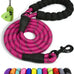 Taglory 6 ft rope dog leash with padded handle and reflective threads for medium large dogs, 1/2 inch, black