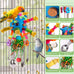 parrot toys stainless steel spoons colorful acrylic stick chew toys for amazons conures cockatiels lovebirds