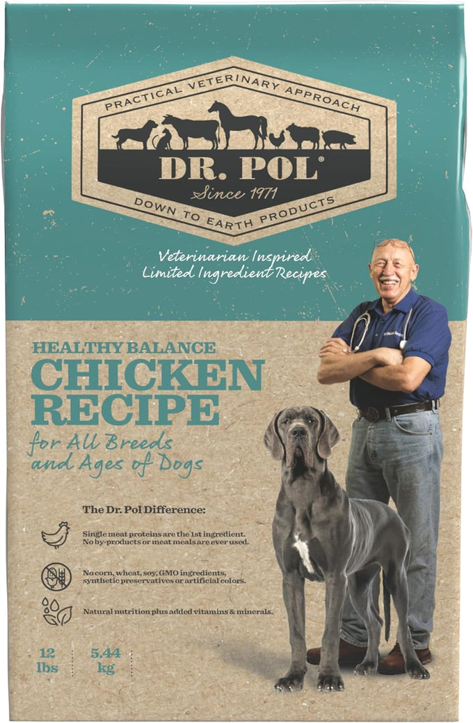 Dr. Pol Chicken Dog Food - High Energy Dry Kibble, Sensitive Stomach