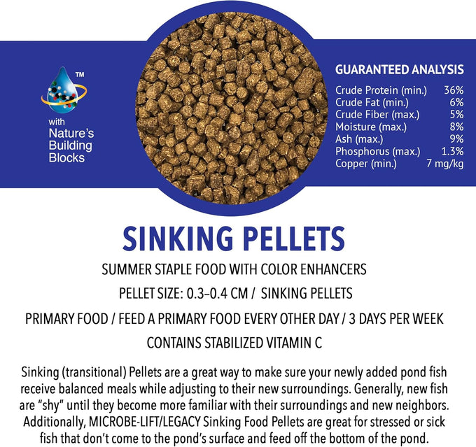 microbe-lift mllspmd sinking fish food pellets 3 pounds for live goldfish and koi