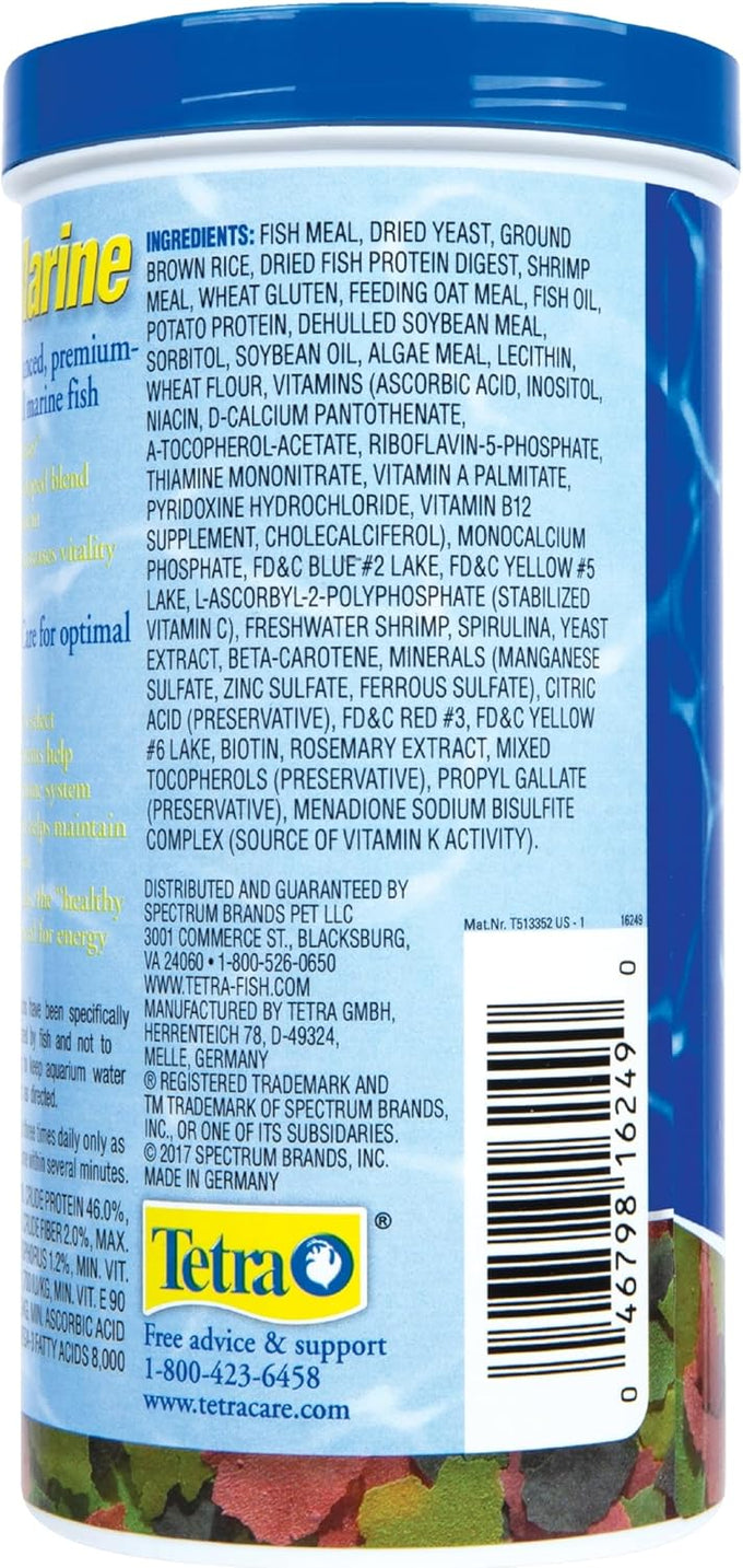 Tetra Marine Large Saltwater Flakes Nutritionally Balanced Fish Food for Saltwater Fish 5.65 oz