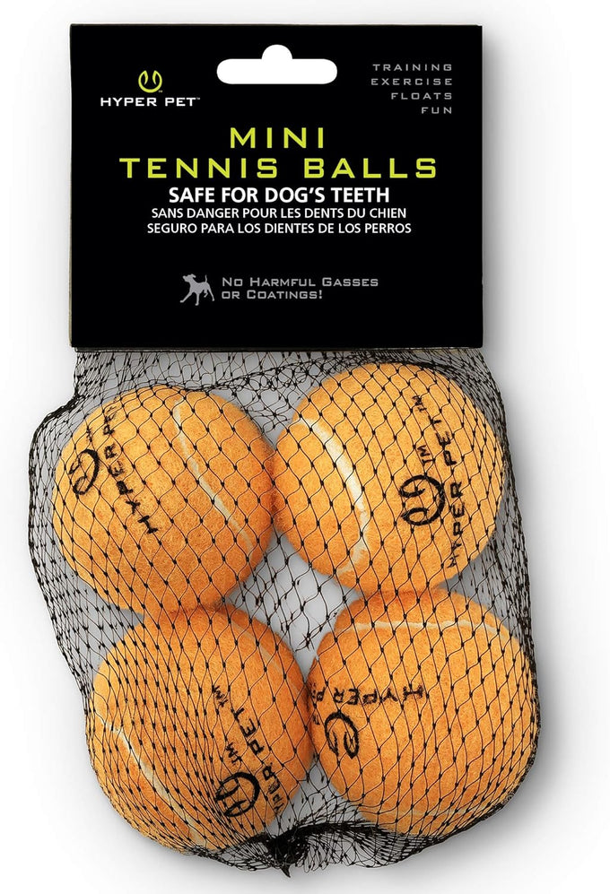 hyper pet mini tennis balls for small dogs, pink, non-toxic, 1.75 inches diameter, 4 pack